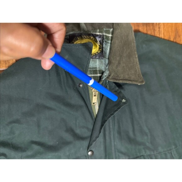 VTG 80s Monsoon Country Cover Scotch Plaid Lined L Barn Coat Jacket Made In UK - Picture 11 of 11